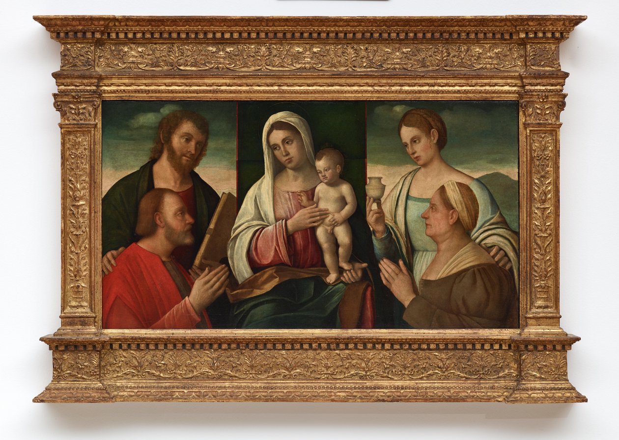 Azizler ve Bağışçılar ile Madonna ve Çocuk by Francesco Bissolo