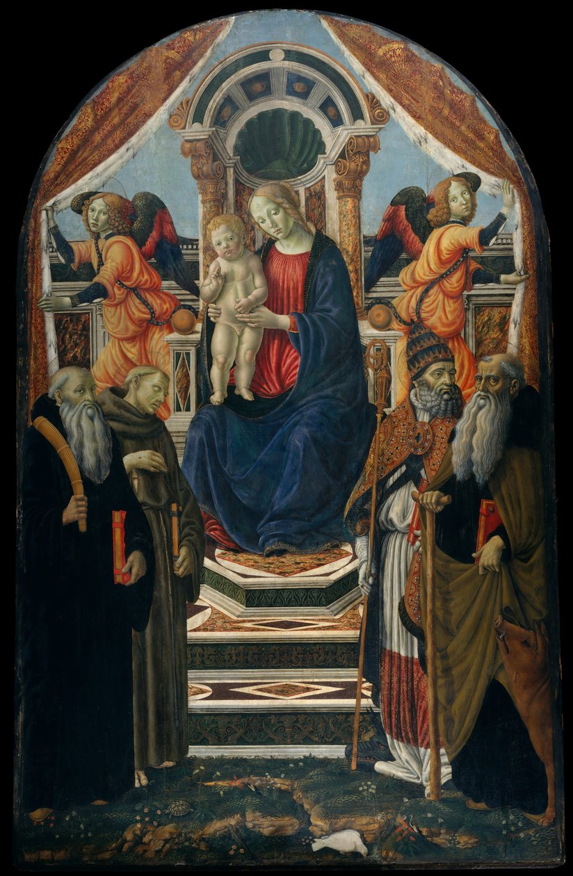 Madonna ve Çocuk, Azizler ve Meleklerle Enthroned. by Francesco Botticini