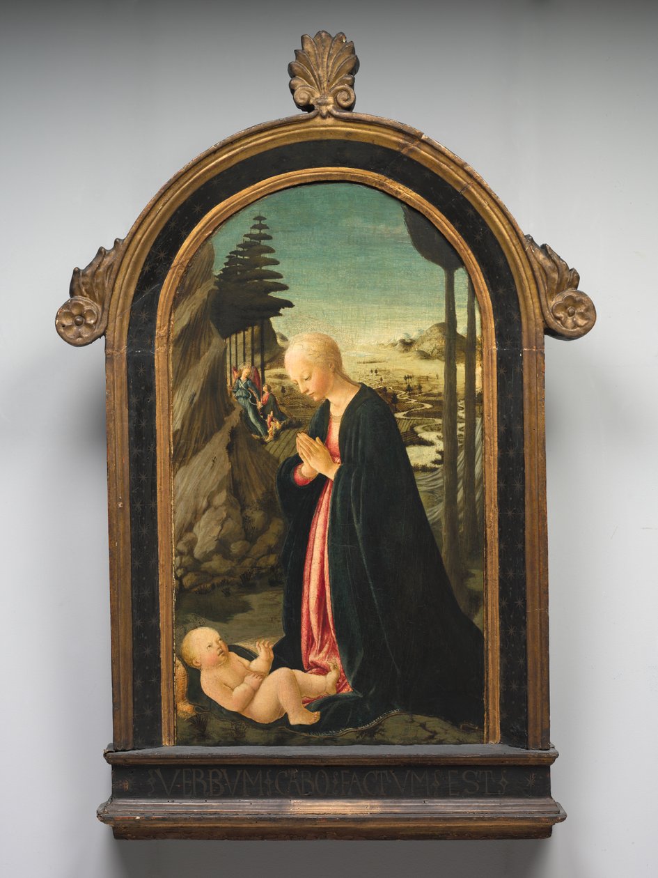 Tobias ve Melek Raphael ile Madonna ve Çocuk, c. 1470. by Francesco Botticini