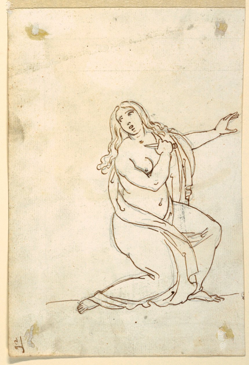 Lucretia veya Tarquinia Kendini Bıçaklıyor by Francesco Coghetti