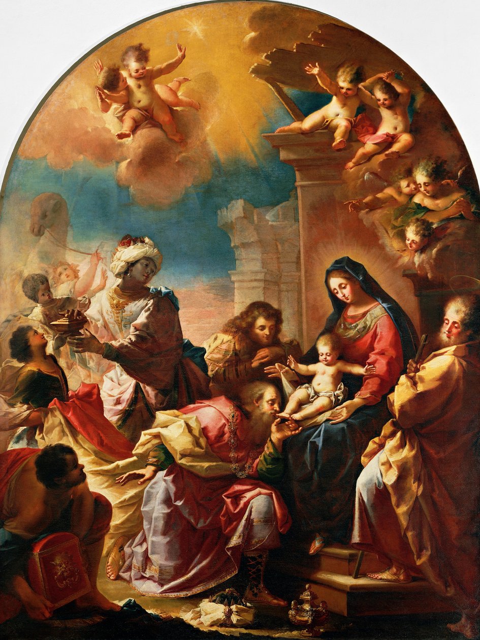 Magi'nin Hayranlığı, Francesco Conti (1681-1760), Montedomini'deki Aziz Meryem Kilisesi, Floransa, Toskana, İtalya by Francesco Conti