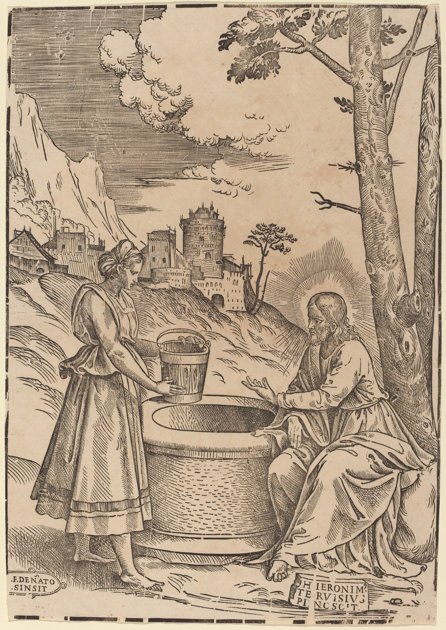 İsa ve Samiriyeli Kadın by Francesco Denanto after Girolamo Pennacchi