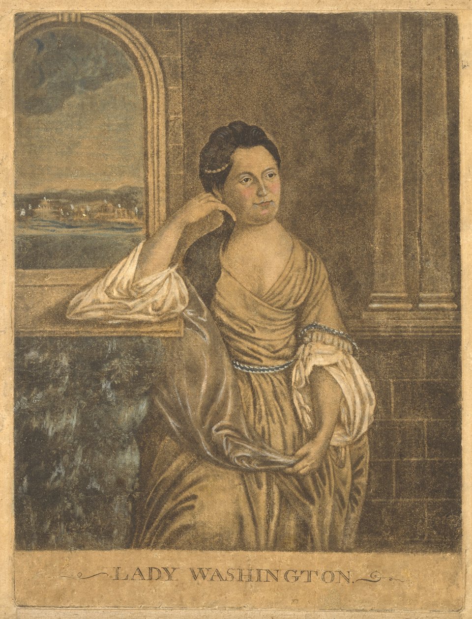 Leydi Washington, c. 1776 (mezzotint) by Francesco Fergola