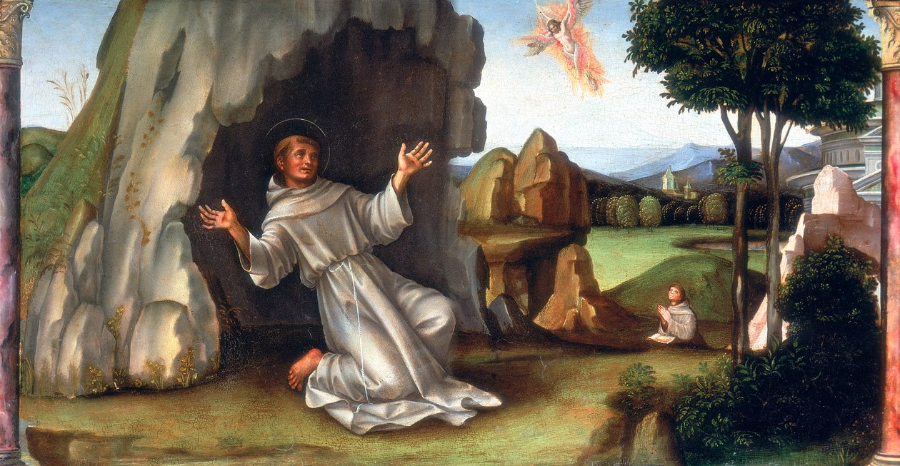 St Francis Stigmata'yı Alırken, 15. yüzyılın sonları ile 16. yüzyılın başlarında by Francesco Francia
