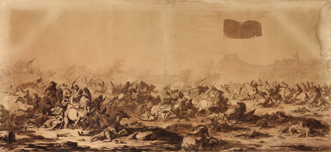 Savaş Sahnesi (çizim) by Francesco Giuseppe Casanova