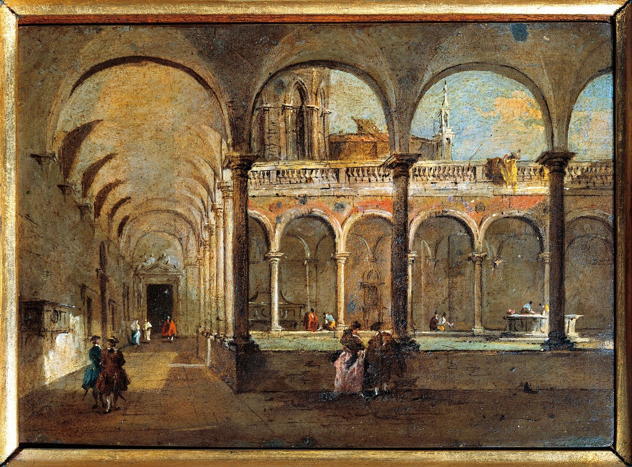 İtalya, Venedik, Rahipler Manastırı (tablo) by Francesco Guardi