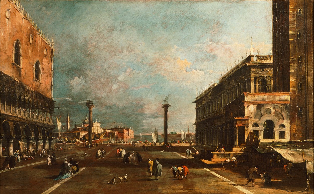 San Giorgio'ya doğru Küçük San Marco Meydanı, Venedik, Francesco Guardi (1712-1793), tuval üzerine yağlıboya, 45x72 cm by Francesco Guardi