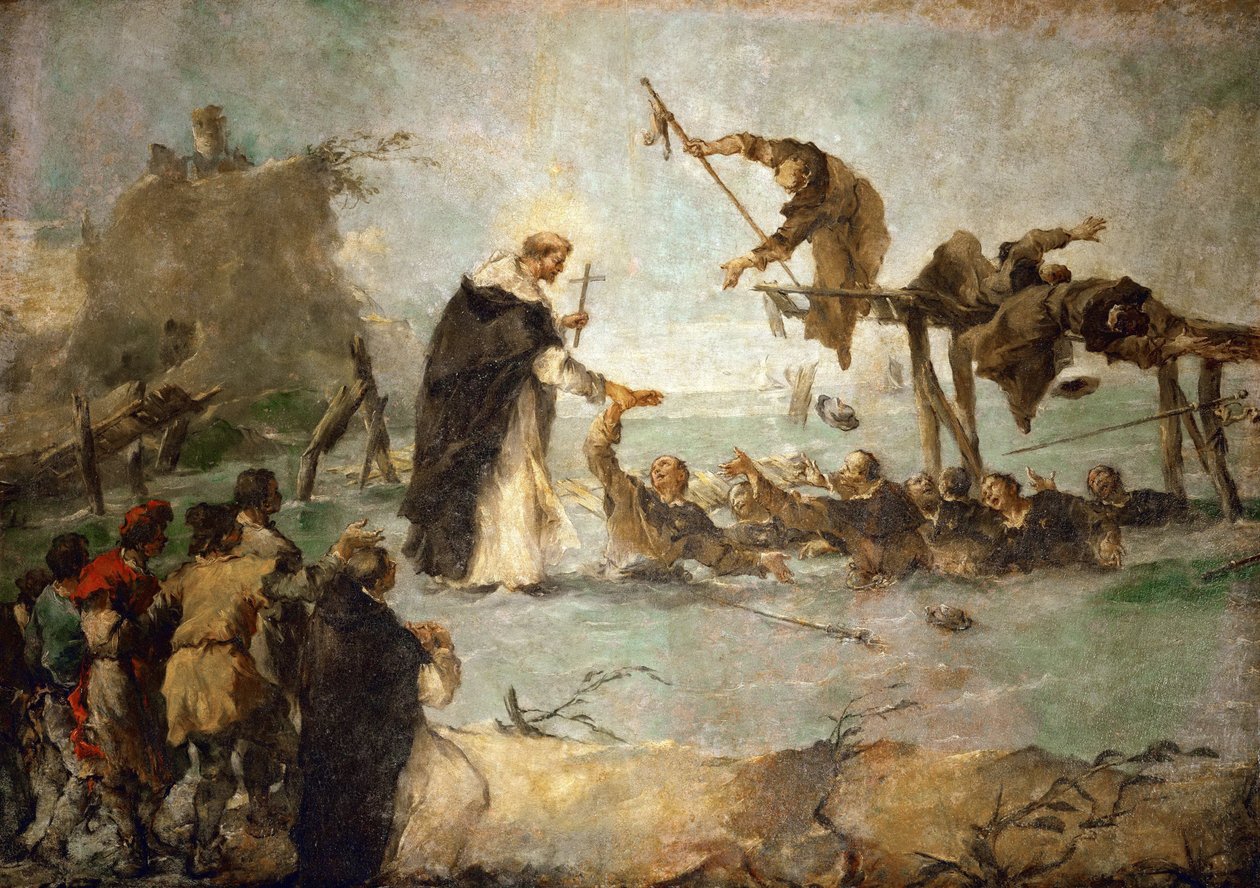 Bir Dominik Azizinin Mucizesi - Bir Dominik Azizinin Mucizesi (Saint Goncalo de Amarante?) - Francesco Guardi (1712-1793). tuval üzerine yağlıboya by Francesco Guardi