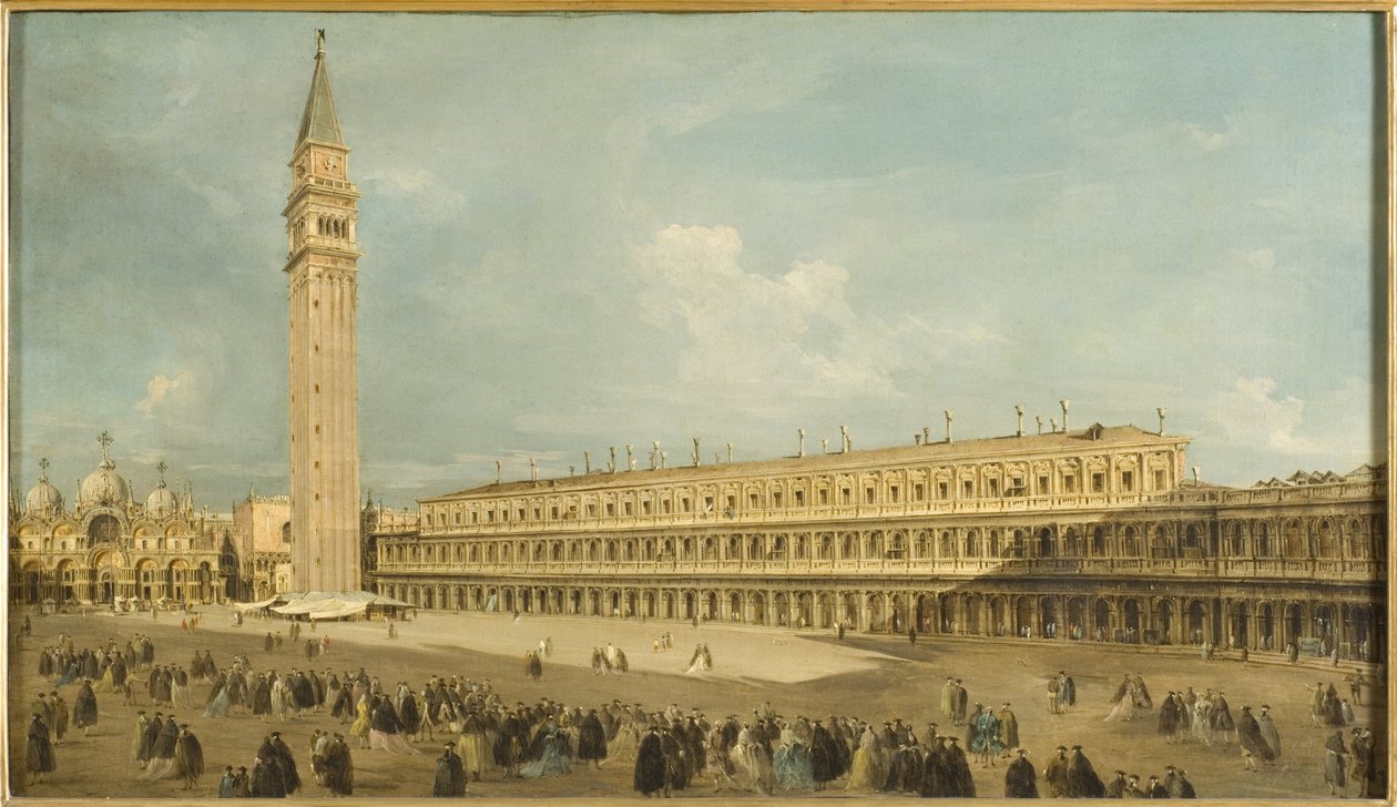 Place Saint Marc, Venise - Piazza San Marco, Venedik, Guardi, Francesco (1712-1793). Tuval üzerine yağlıboya. Ebat : 50x85 cm. Ulusal Müze Stockholm by Francesco Guardi