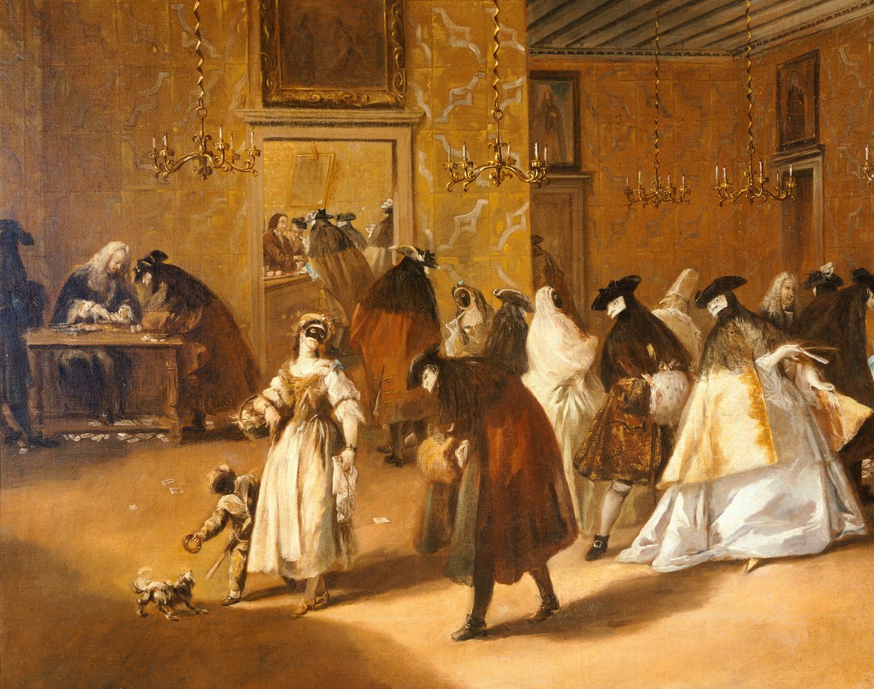 Ridotto (Fuaye), Francesco Guardi (1712-1793), tuval üzerine yağlı boya by Francesco Guardi