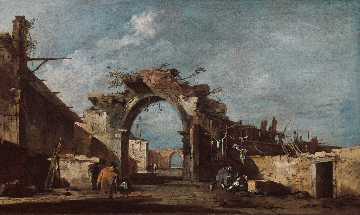 Yıkılmış Kemerli Yol, 177593. by Francesco Guardi