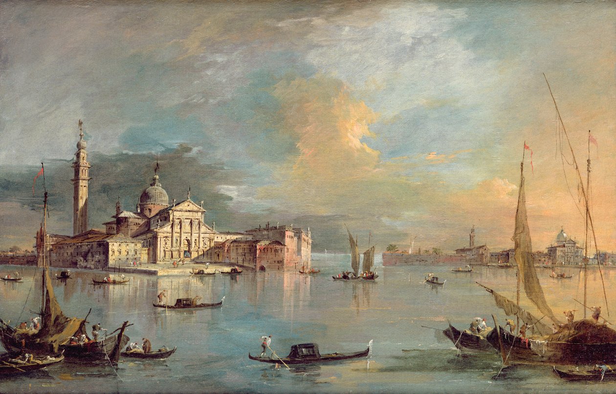 San Giorgio Maggiore, Venedik, Giudecca ve Zitelle ile by Francesco Guardi