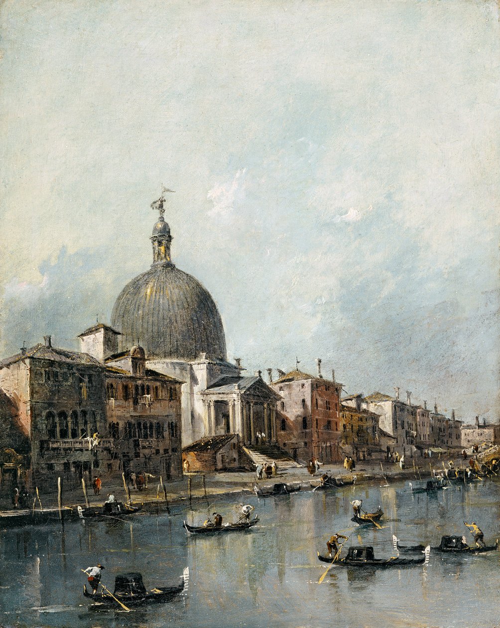 Büyük Kanal'daki San Simeone Piccolo Kilisesi, Venedik (tuval üzerine yağlı boya) by Francesco Guardi