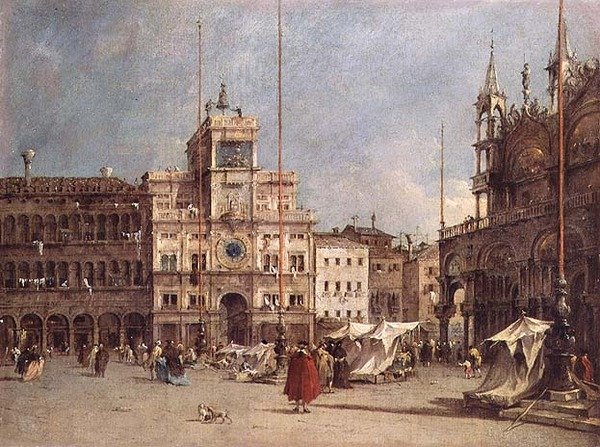 Saat Kulesi, Venedik (tuval üzerine yağlı boya) by Francesco Guardi