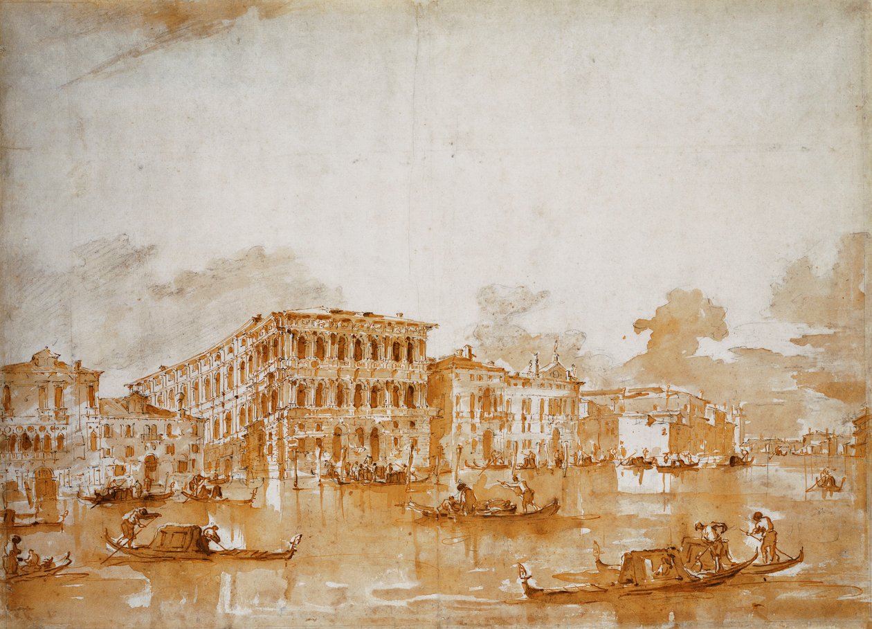 Ca" Pesaro ile Büyük Kanal by Francesco Guardi