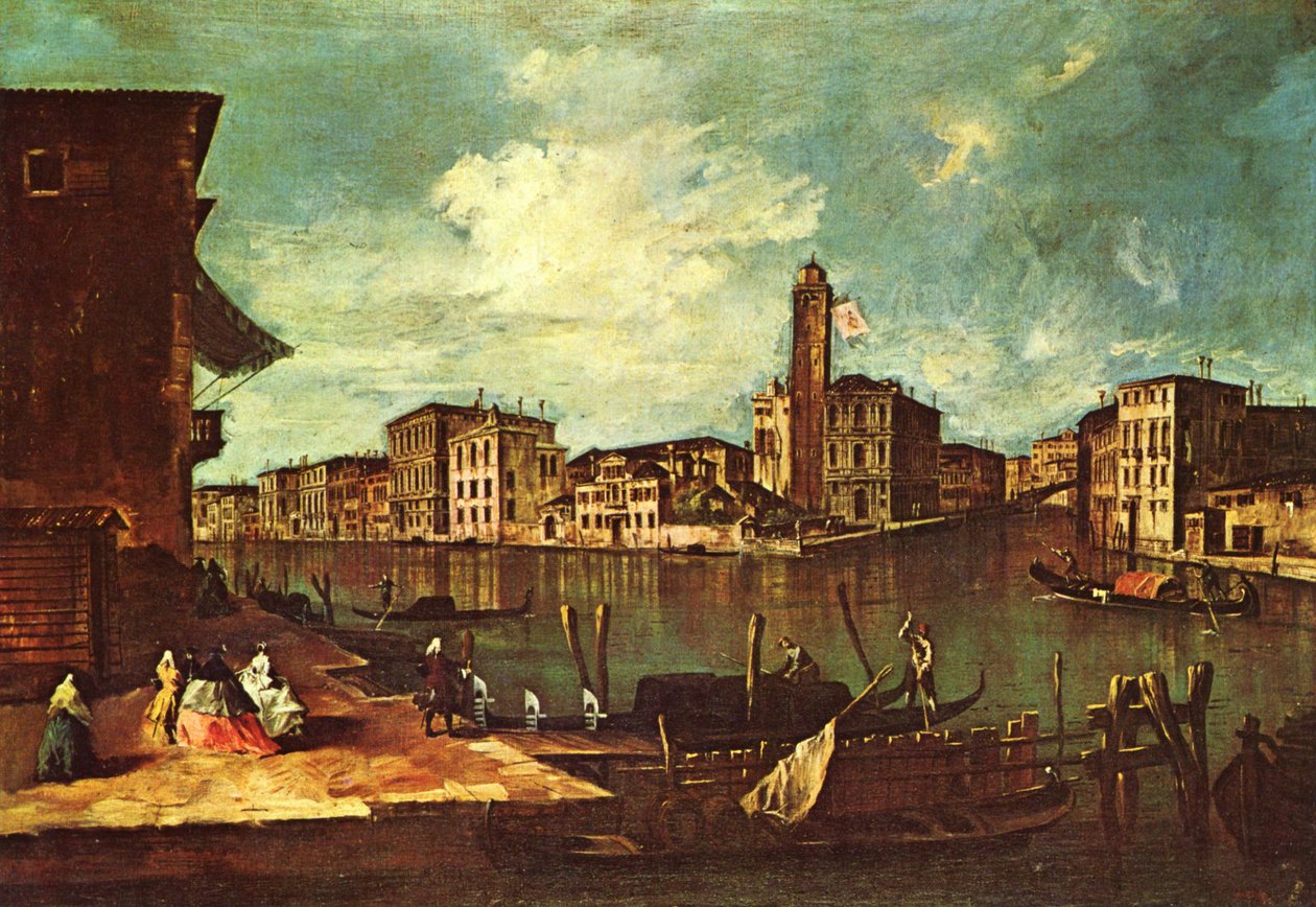 Venedik, San Geremia, Palazzo Labia ve Cannaregio Girişi ile Büyük Kanal by Francesco Guardi