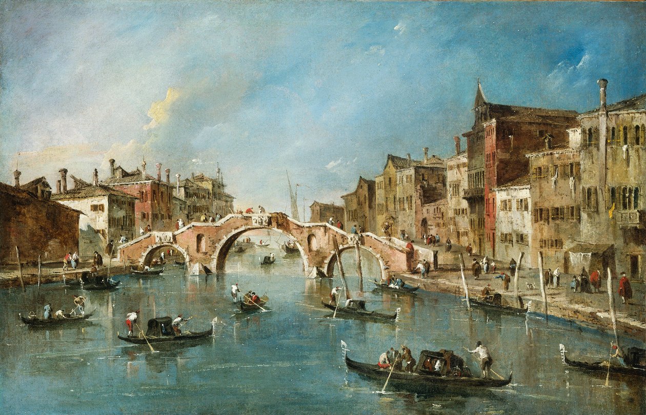 Cannaregio Kanalı üzerinde görünüm, Venedik, c. 1775-1780. by Francesco Guardi