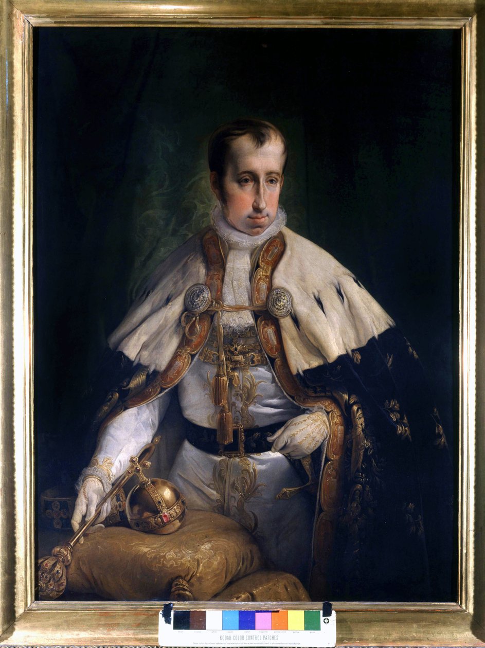 I. Ferdinand'ın (1793 - 1875), Avusturya İmparatoru Francesco Hayez'in (1791 - 1882) portresi. Risorgimento Müzesi. Milano by Francesco Hayez