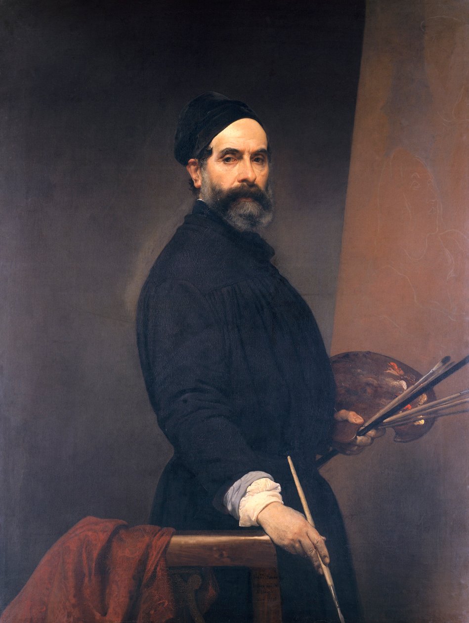 57 yaşında kendi portresi, Francesco Hayez (1791-1882), tuval üzerine yağlı boya by Francesco Hayez