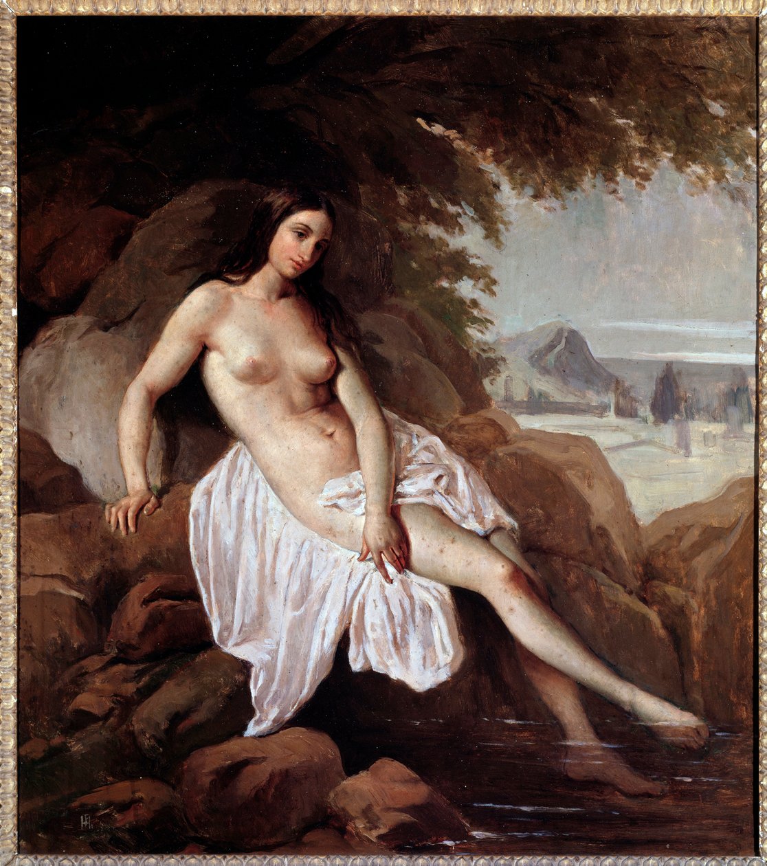 The Bather Painting by Francesco Hayez (1791-1882) 1832 Dim 63x56 cm Bergamo, Accademia Carrara by Francesco Hayez