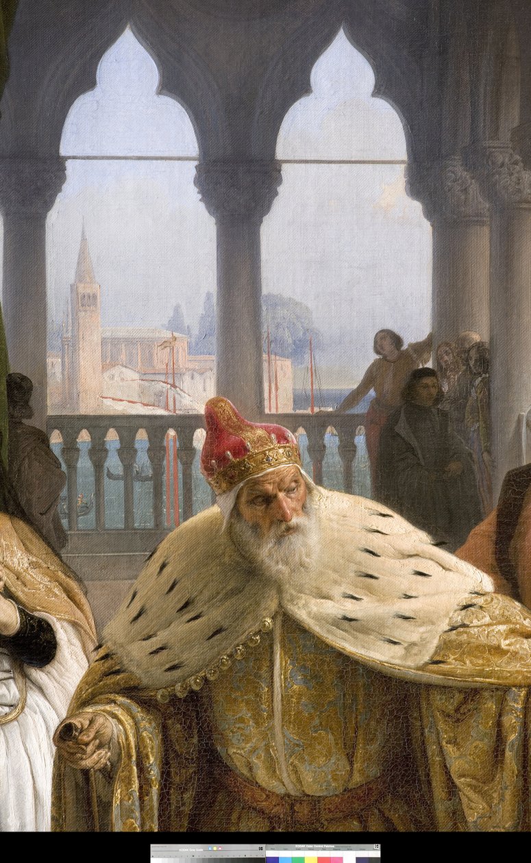 Jacopo Foscari ve ailesi arasında sürgün edilmeden önceki son görüşme, 1838-40 (3497466 detayı) by Francesco Hayez