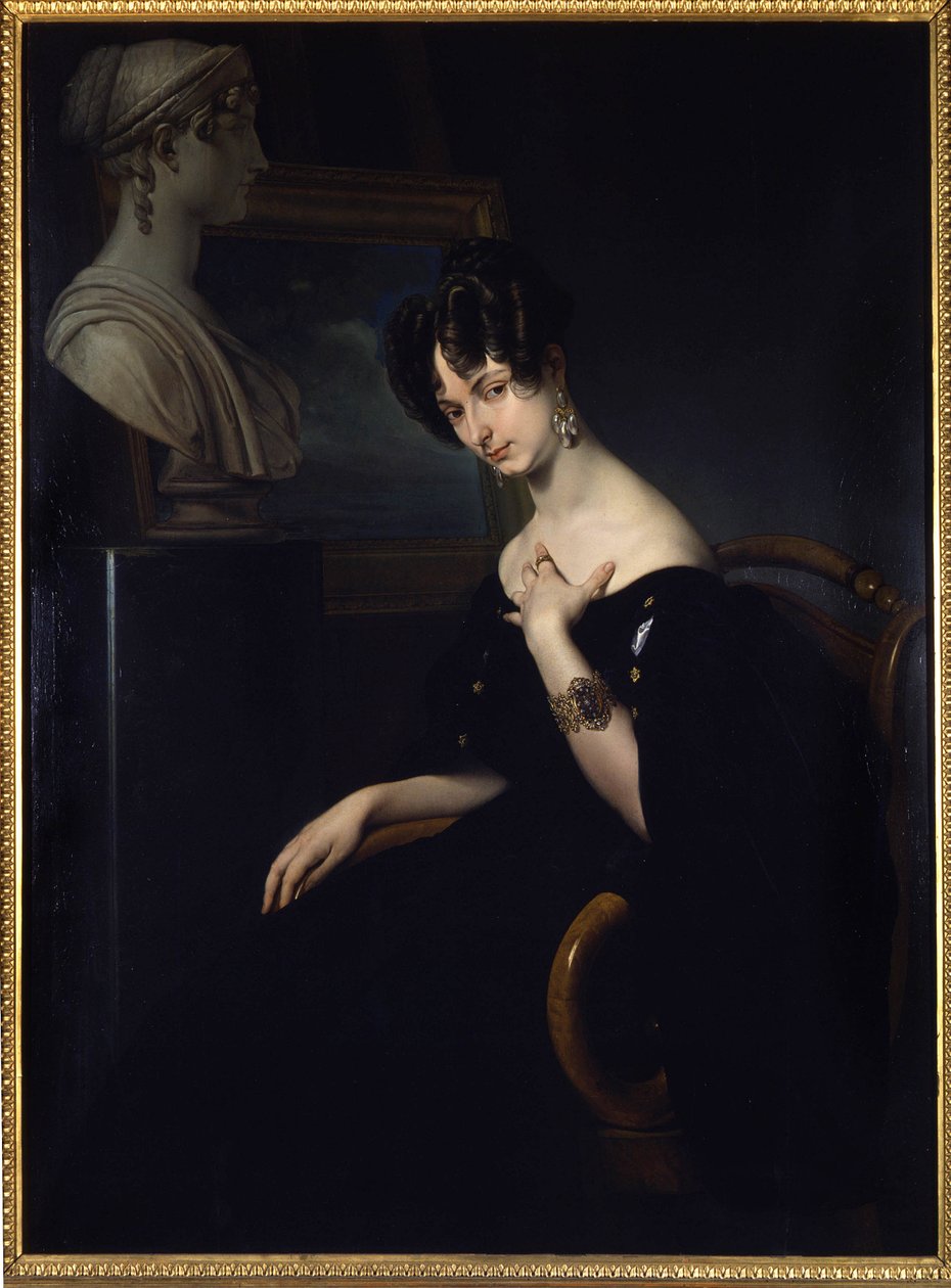 Marquise Cristina Trivulzio, Belgiojoso Prensesi (Belçika) (1808-1871), İtalyan vatansever ve edebiyatçı kadının portresi, Francesco Hayez tarafından resim. İtalya, Floransa