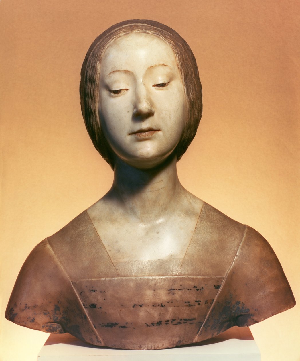 Isabella di Aragona (1470-1524) Napoli Prensesi, 1488 (kısmen pigmentli mermer) by Francesco Laurana