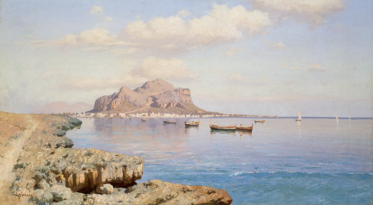 Palermo manzarası, Francesco Lojacono (1838-1915), tuval üzerine yağlı boya, 50,5x91,5 cm by Francesco Lojacono