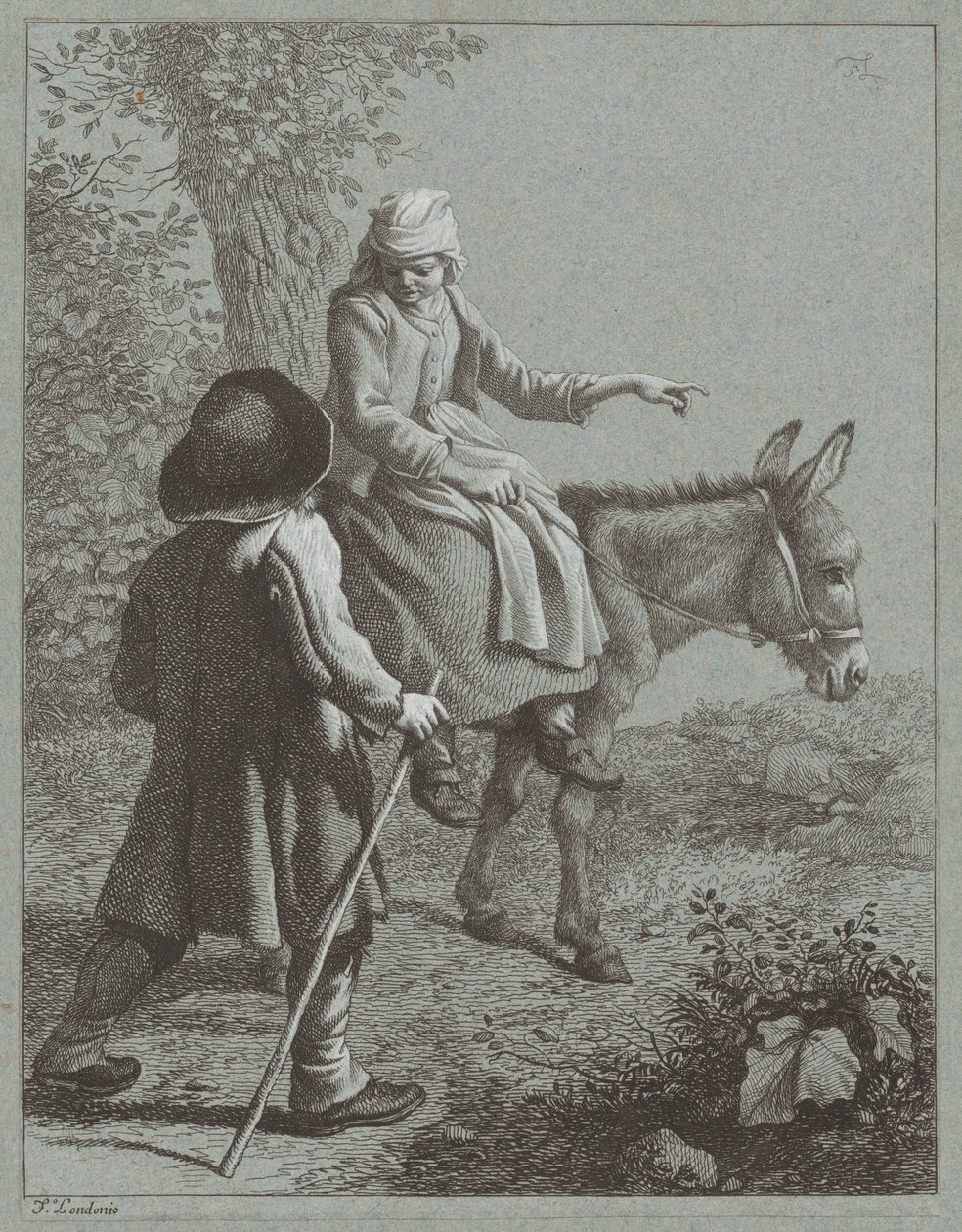 Eşekli Oğlan ve Kız, 1764. by Francesco Londonio