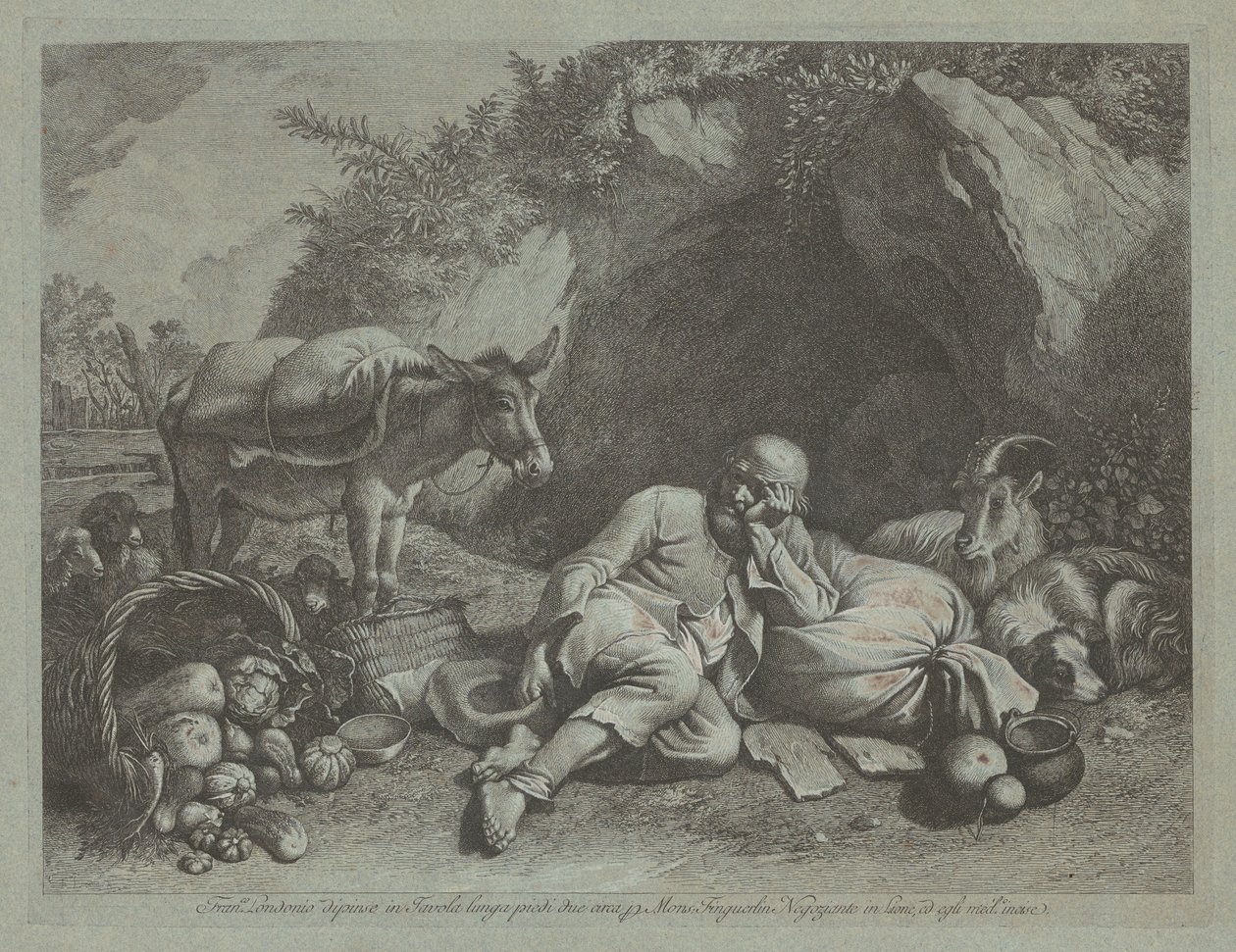 Bir Çuvala Yaslanmış İhtiyar Adam, muhtemelen 1767