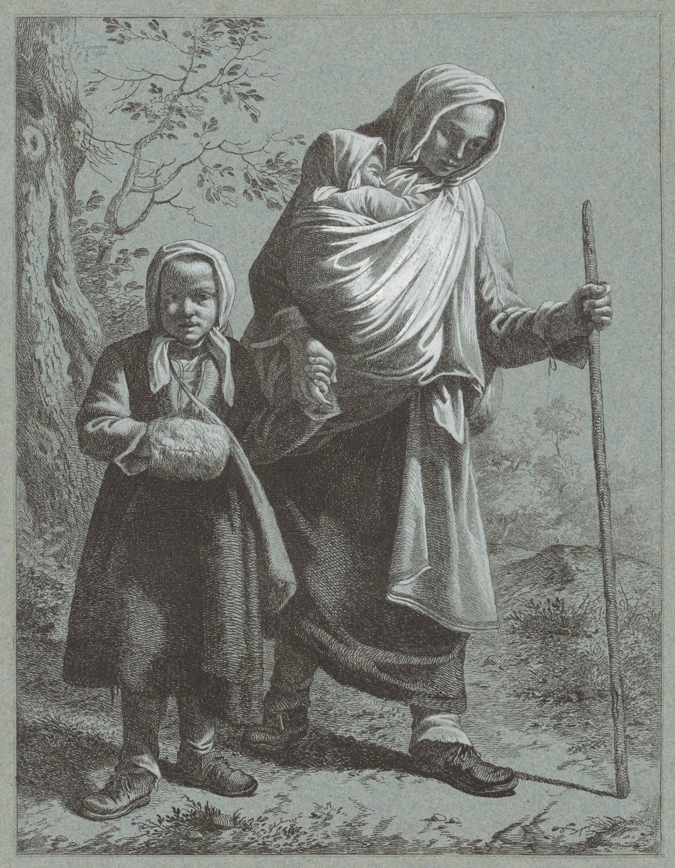İki Çocuklu Köylü Kadın, 1764. by Francesco Londonio