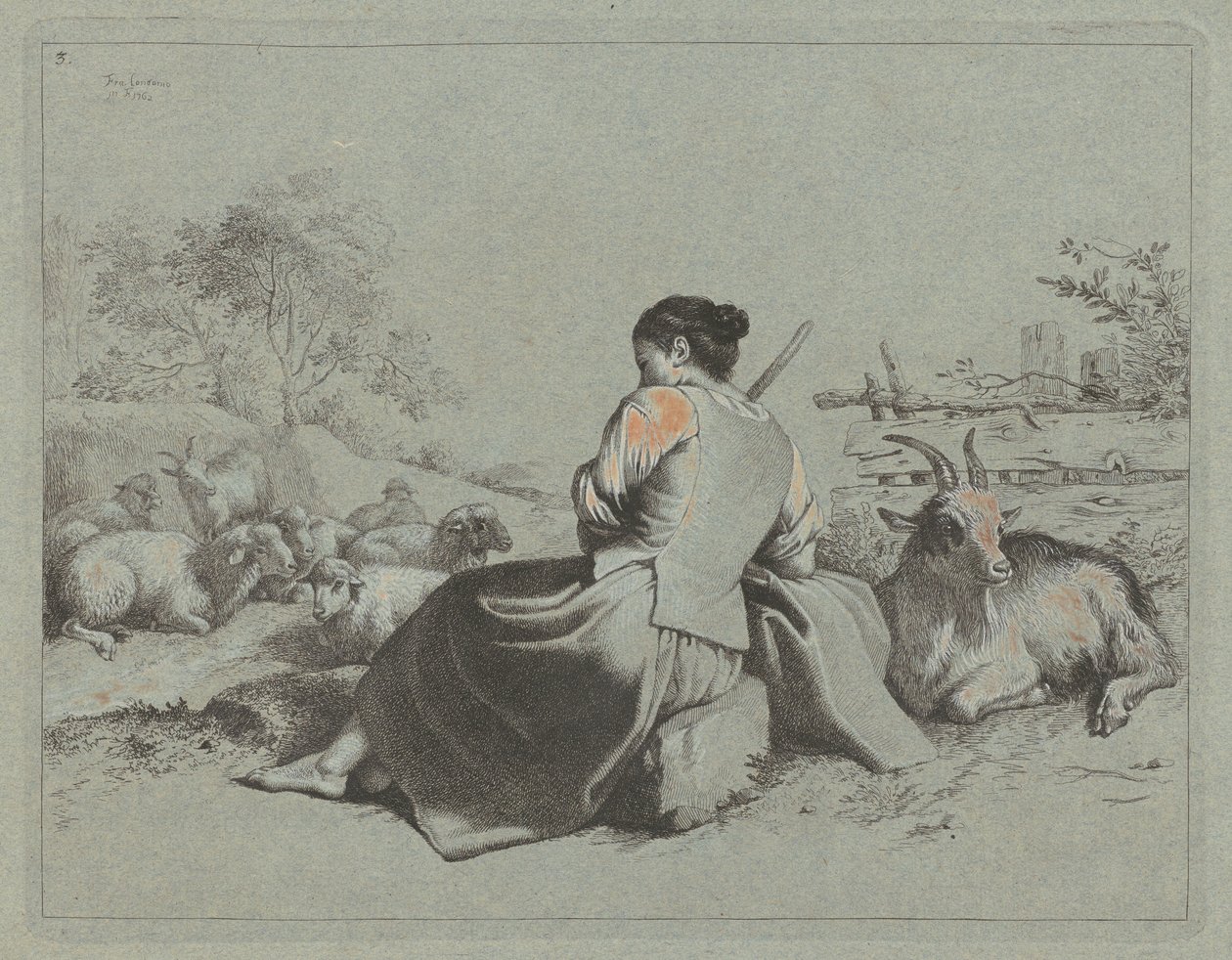 Oturan Çoban, 1762. by Francesco Londonio