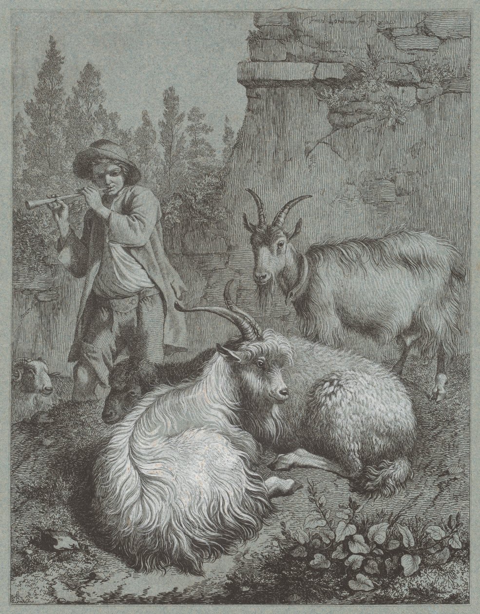 Keçilerle Flüt Çalan Çoban, 1764. by Francesco Londonio