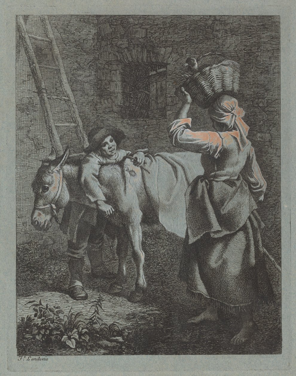 Köylü Kadınla Konuşan Çoban, 17601764. by Francesco Londonio