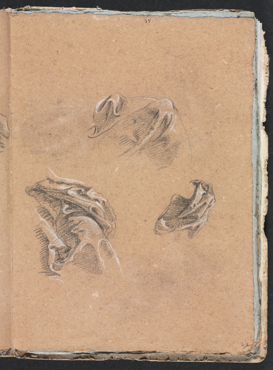 Verona Sketchbook: Perdelik çalışmaları sayfa 69, 1760. by Francesco Lorenzi