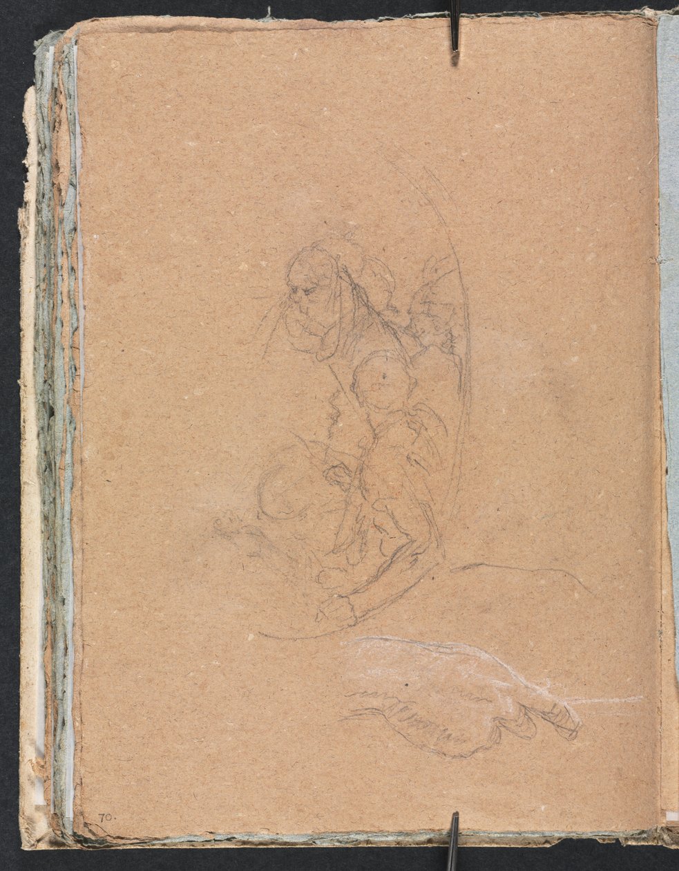 Verona Sketchbook: Bir el kitabı sayfa 70, 1760 ile bir yuvarlak içinde rakamlar. by Francesco Lorenzi