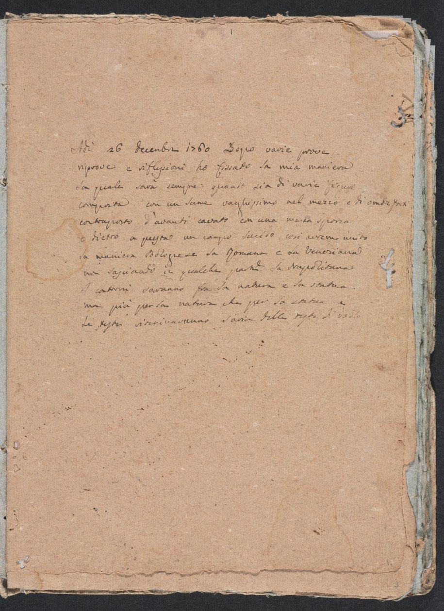 Verona Sketchbook: Yazıt sayfası 1, 1760. by Francesco Lorenzi