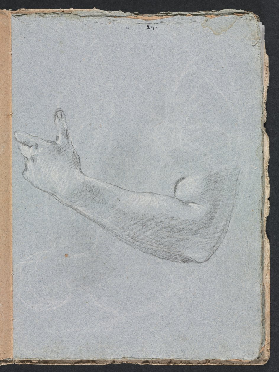 Verona Sketchbook: Sol kol ve el sayfası 47, 1760. by Francesco Lorenzi
