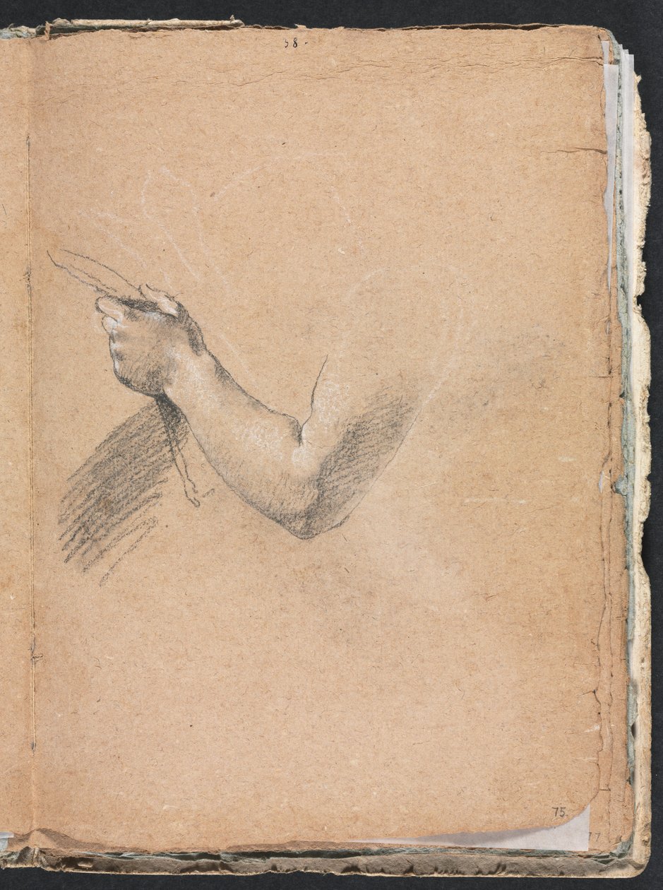 Verona Sketchbook: Sol kol ve el sayfası 75, 1760. by Francesco Lorenzi