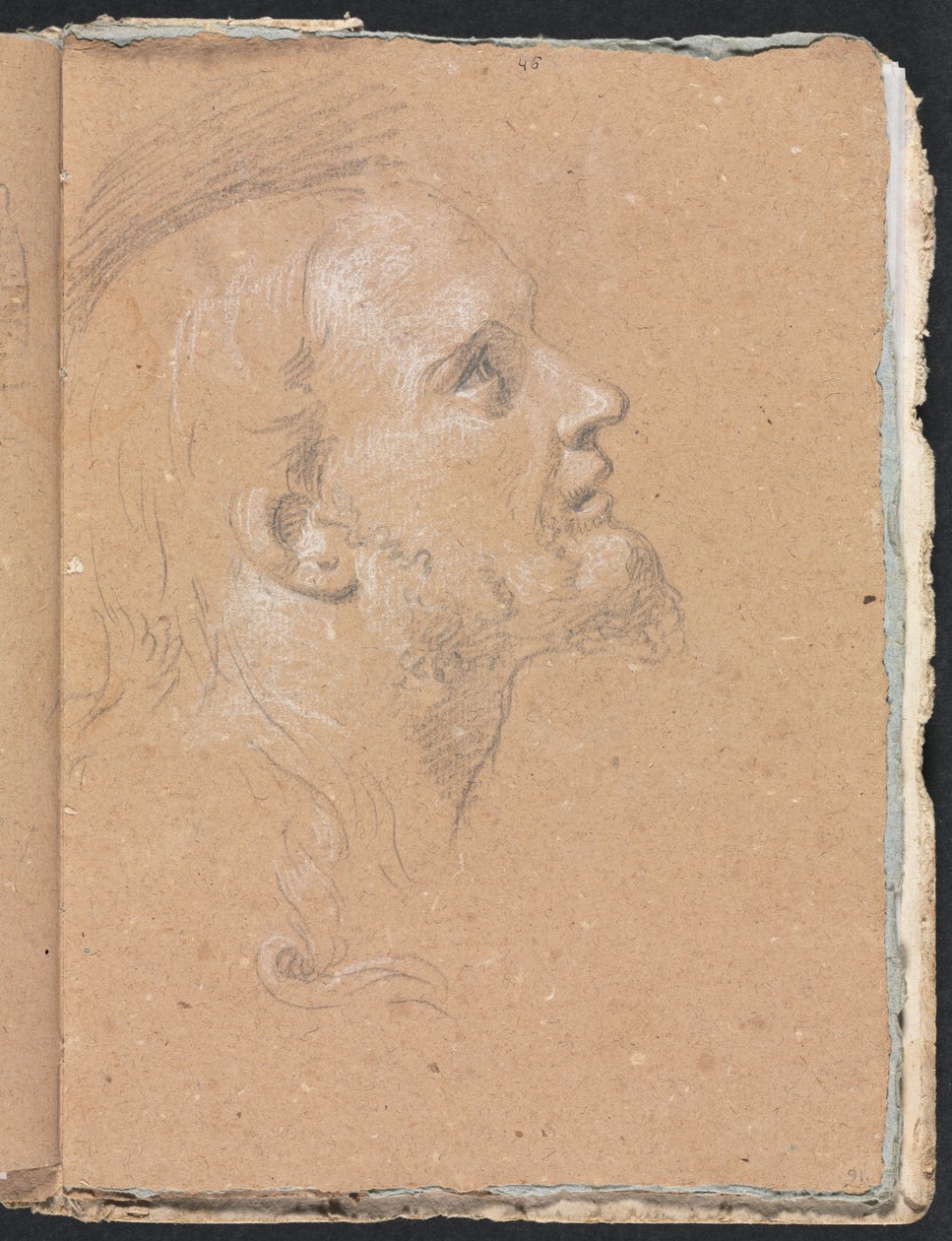 Verona Sketchbook: Profil sayfasındaki erkek kafa 91, 1760. by Francesco Lorenzi