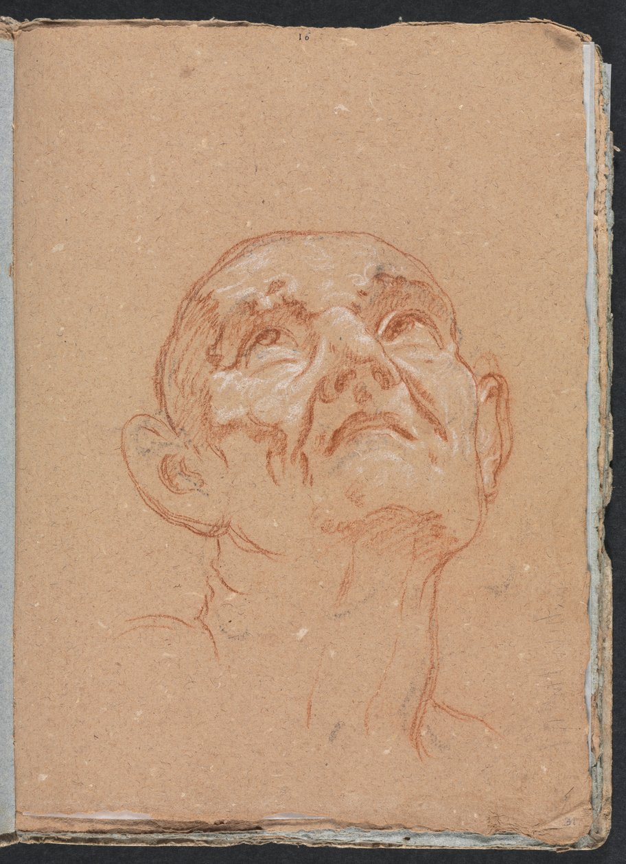 Verona Sketchbook: Erkek baş sayfa 31, 1760. by Francesco Lorenzi