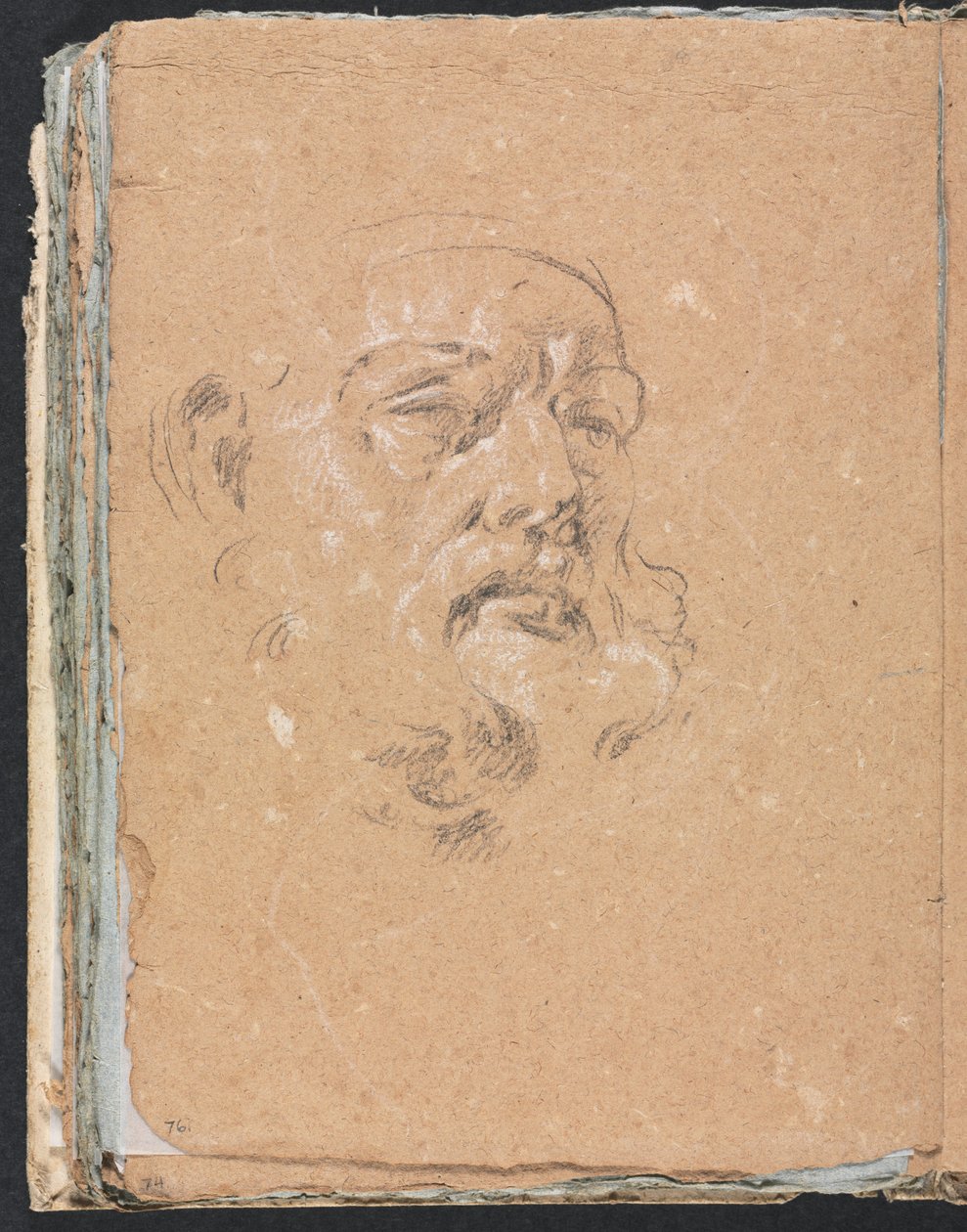 Verona Sketchbook: Erkek baş sayfa 76, 1760. by Francesco Lorenzi