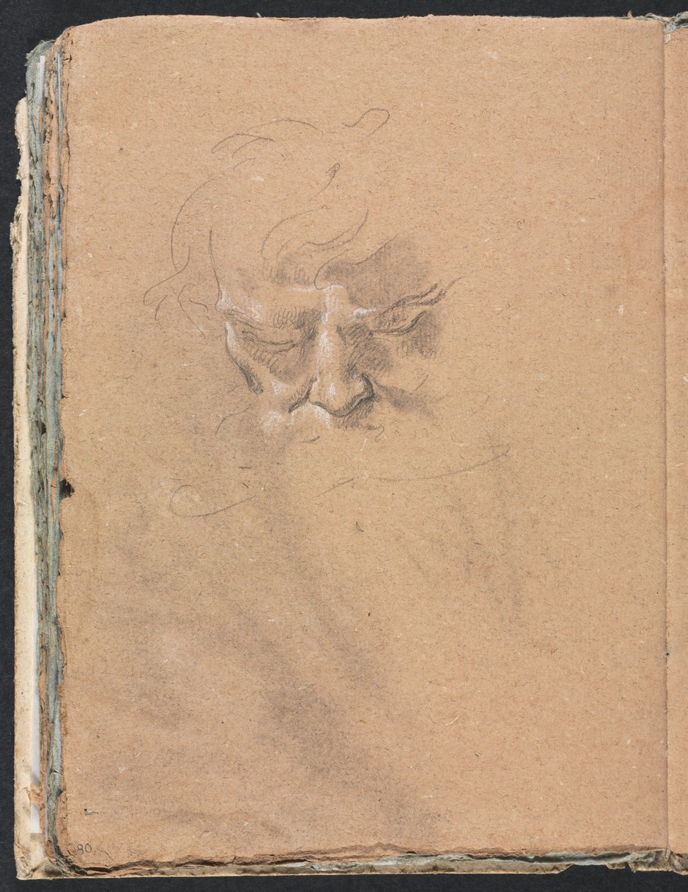 Verona Sketchbook: Erkek baş sayfa 80, 1760. by Francesco Lorenzi