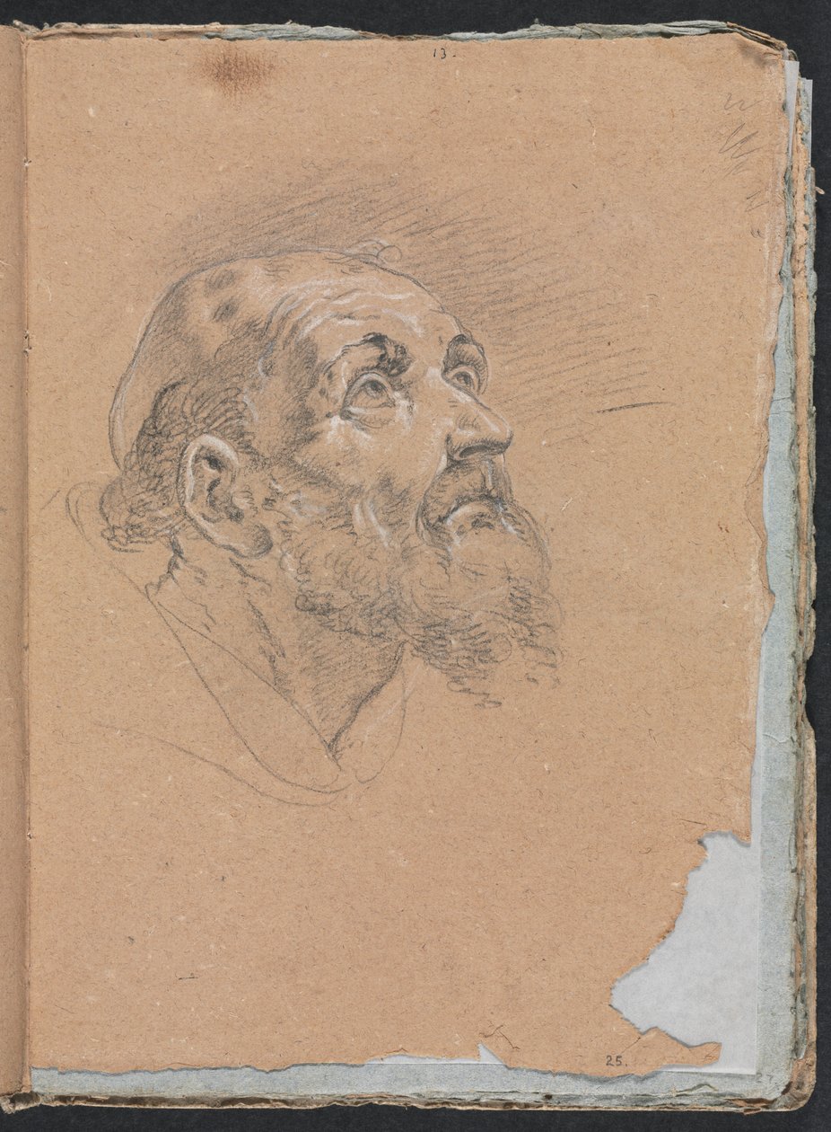 Verona Sketchbook: Monk sayfa 25, 1760. by Francesco Lorenzi