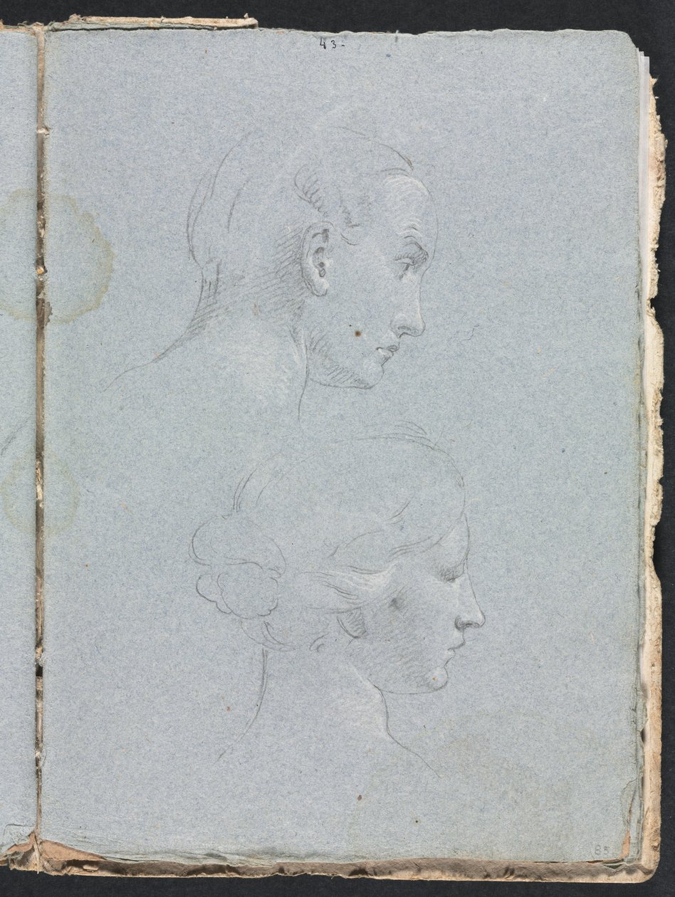 Verona Sketchbook: İki başlı sayfa 85, 1760. by Francesco Lorenzi