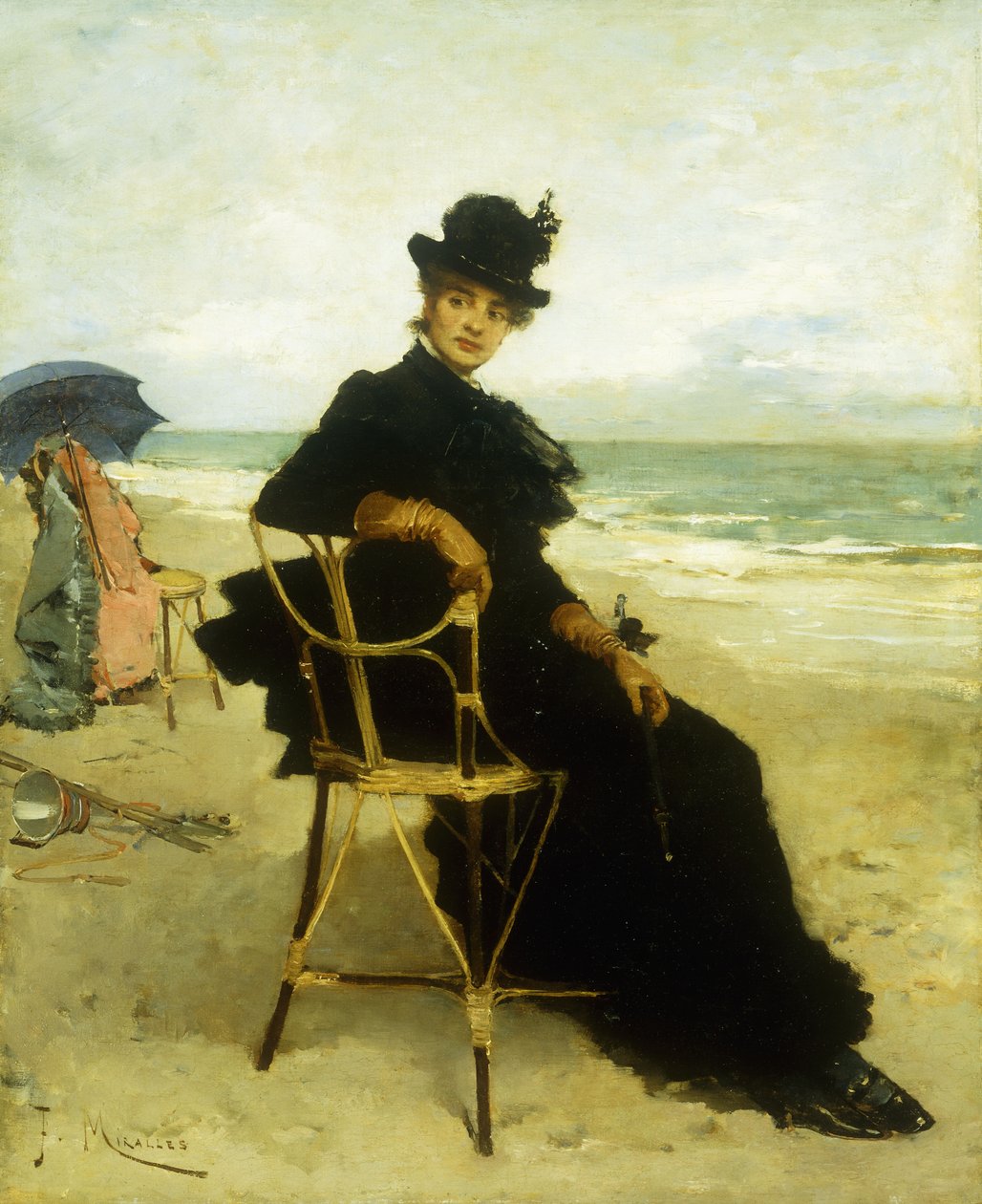 Verandada Oturan Bir Bayan, by Francesco Miralles Galaup