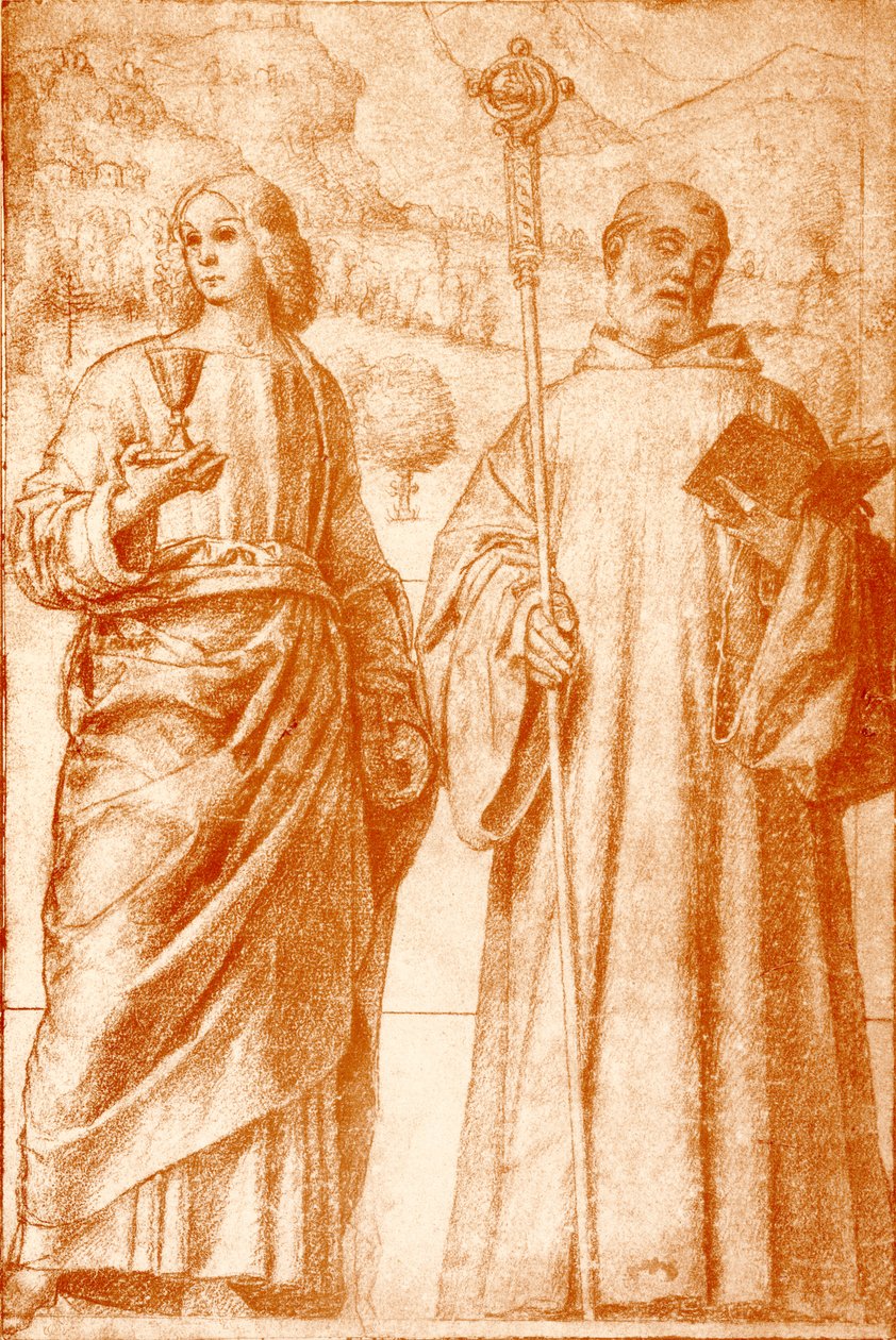 Vaftizci Yahya ve Aziz Benedict by Francesco Morone