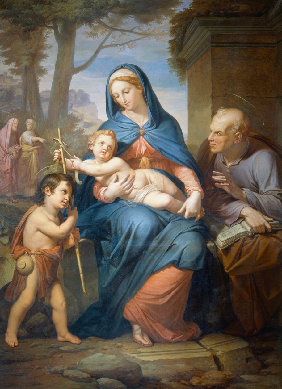 Kutsal Aile, ante 1836, yazan Francesco Nenci (1781-1850), tuval üzerine yağlı boya, 200x147 cm by Francesco Nenci