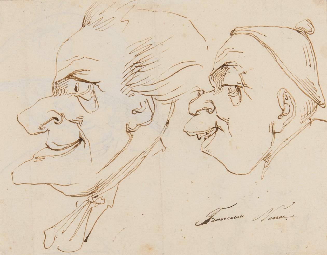 Karikatür sayfası (kalem, tükenmez kalem ve kağıt üzerine mürekkep) by Francesco Nenci