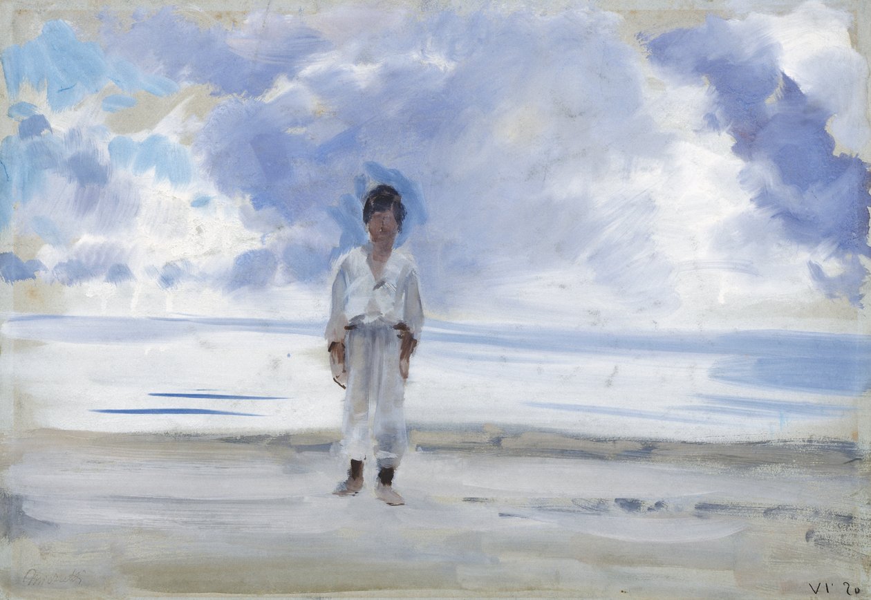 Deniz kıyısındaki çocuk by Francesco Paolo Michetti